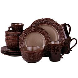 Elama?s Salia 16 Piece Stoneware Dinnerware Set