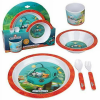 Octonauts 5 Pc Mealtime Feeding Set for Kids and Toddlers - Includes Plate, Bowl, Cup, Fork and Spoon Utensil Flatware - Durable, Dishwasher Safe, BPA