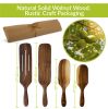 Walnut Wood Wooden Spoons for Cooking Kitchen Utensils Spatula Set Spurtle Supplies Set of 4 Pcs