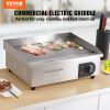 VEVOR Commercial Electric Griddle, 21", 1600W Countertop Flat Top Grill, Stainless Steel Teppanyaki Grill, 122-572 degree Fahrenheit Adjustable Temp C