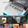 Small portable ice making machine LED display self-cleaning 26 lbs / 24h fast refrigeration, thick foam layer long-acting ice storage, bullets round i