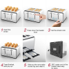 Wide Slot Multi Stoace 4 pcs Toaster Dual Control Panel 1.5in4 Slots 6 Type Toast Cover Set High Lift Bar Bagel / Thaw / Cancel 3 features vintage sty