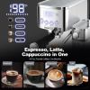 Geek Chef Espresso and Cappuccino Machine with Automatic Milk Frother,20Bar Espresso Maker for Home, for Cappuccino or Latte,with ESE POD filter, Stai