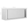 Kitchen Wall Cabinet with Sliding Doors 47.2"x15.7"x19.7" Stainless Steel