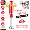 5 Core Handheld Blender, Electric Hand Blender 8-Speed 500W, Immersion Hand Held Blender Stick with Food Grade Stainless Steel Blades for Perfect Smoo