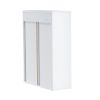 Wood wall-mounted storage cabinet, 5-layer toilet bathroom storage cabinet, multifunctional cabinet with adjustable door