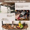 3-Tier Wine Bar Cabinet with Storage Shelves