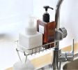 Faucet Kitchen Sink Caddy Organizer, Stainless Steel Detachable Hanging Faucet Drain Rack